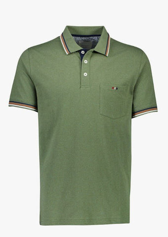 BISON POLO T-SHIRT - DUST GREEN