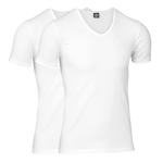 T-shirt - Hvid - 2-pak V-hals